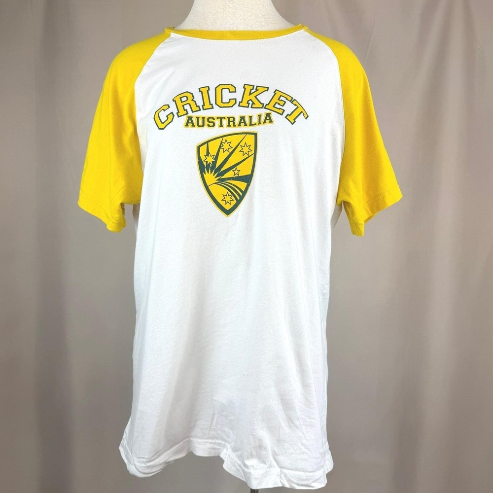 Vintage CRICKET Australia‎ Mens (M) T-Shirt ASICS Jersey Sports Cotton